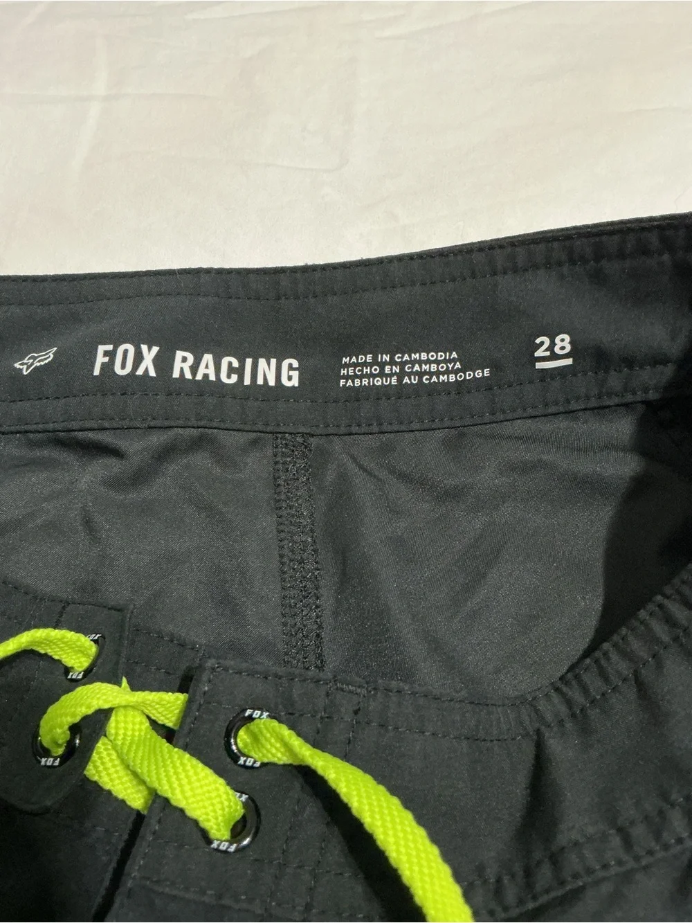Fox Racing Youth Overhead Boardshorts Black Neon Yellow Size 28